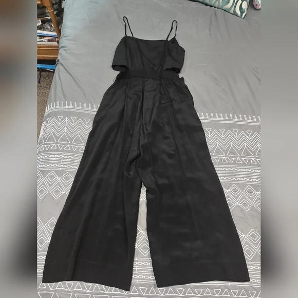 Madewell Black Silk Jumpsuit Size 4 - Picture 6 of 8